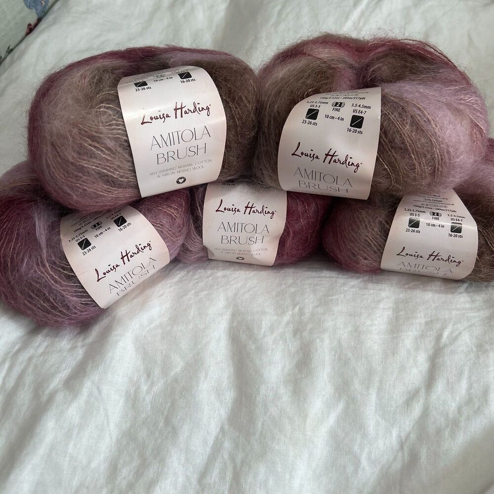 Louisa Harding Amitola Brush Yarn Lot of 5 Palma 350 Mohair Wool Cotton